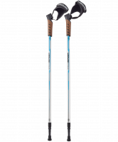 Скандинавские палки Nimbus, 77-135 см, 2-секционные, серебристый/голубой