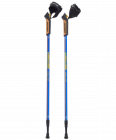 Скандинавские палки Blade, 77-135 см, 2-секционные, синий/красный/желтый