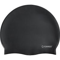 Шапочка для плав. TORRES No Wrinkle, SW-12203BK, черный, силикон