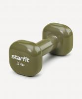 УЦЕНКА Гантель виниловая STARFIT DB-105 3 кг, оливковый