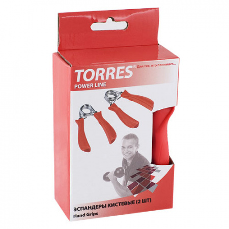 Эспандер кистевой TORRES, PL5003, пара, метал. пружина, эргономичные ручки, красный
