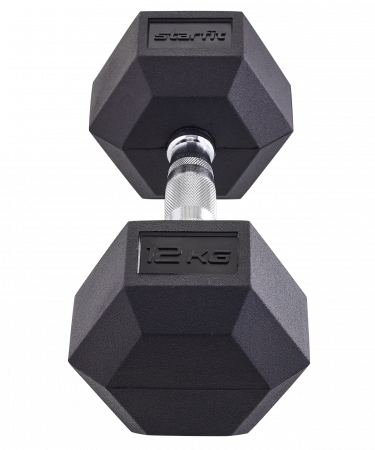 Гантель гексагональная DB-301 12 кг, обрезиненная, черный