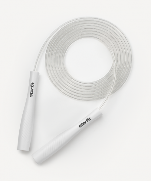 Скакалка STARFIT RP-501 ПВХ, с пластиковыми ручками, 3 м, белый