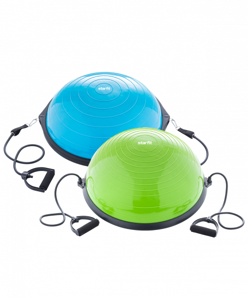 Полусфера "BOSU" GB-502 с эспандерами, с насосом, синий