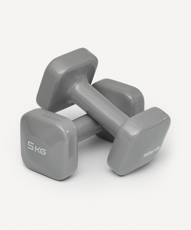 УЦЕНКА Гантель виниловая STARFIT DB-106 5 кг, темно-серый, пара