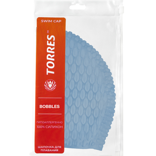 СЦ*Шапочка для плав. TORRES Bobbles, SW-12204BL, голубой, силикон