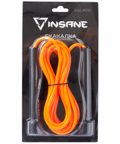 Скакалка IN22-JR100, ПВХ, оранжевый/черный, 2,8 м