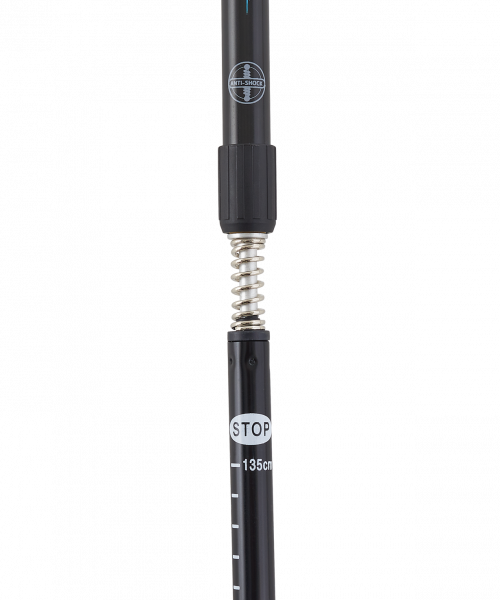 Скандинавские палки Nimbus, 77-135 см, 2-секционные, черный/голубой