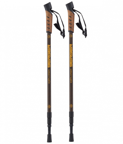 Скандинавские палки Explorer, 67-135 см, 3-секционные, коричневый